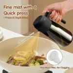 16oz/470ML Light-Blocking Dark Oil Sprayer for Cooking 2 in 1 Olive Oil Dispenser Bottle for Kitchen Dark Green Glass Oil Bottle - Image 2