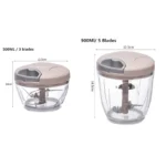 500/900ML Manual Meat Mincer Garlic Chopper Hand Pull Press Crusher Vegetable Grinder Chili Onion Cutter Kitchen Cooking Tools - Image 5
