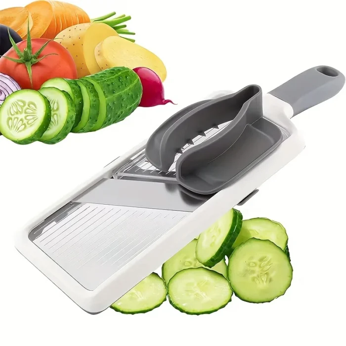 Handheld Vegetable Slicer with Adjustable Stainless Steel Blade Vegetable Fruit Cutter for Potatoes Lemons Kitchen Gadget - Image 1