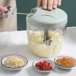 500/900ML Manual Meat Mincer Garlic Chopper Hand Pull Press Crusher Vegetable Grinder Chili Onion Cutter Kitchen Cooking Tools